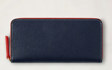 Pebbled Leather Full-Zip Around Long Wallet