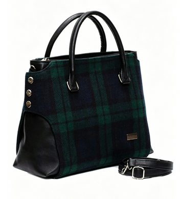 Black Watch Tartan Tweed Handbag
