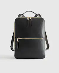 Sleek Square Leather Business Laptop Backpack