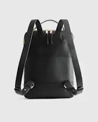 Sleek Square Leather Business Laptop Backpack