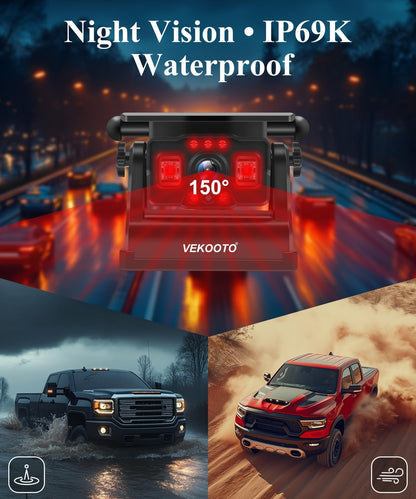 VK7Pro 2 Magnetic Solar Wireless Backup Camera with 7'' IPS Touchscreen