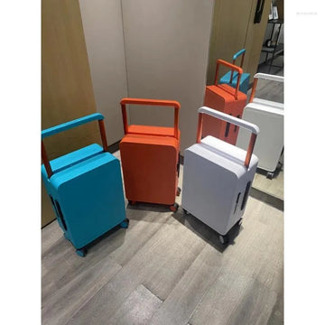 Matte Wide Horizontal Handle Hard Shell Rolling Suitcase