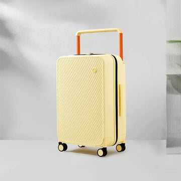 Diagonal Textured Wide Horizontal Handle Hard Shell Carry-On Luggage