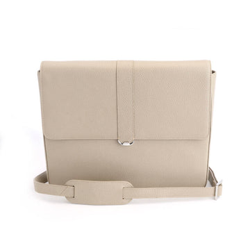 Pebbled Leather Multi-Compartment Crossbody Briefcase Bag