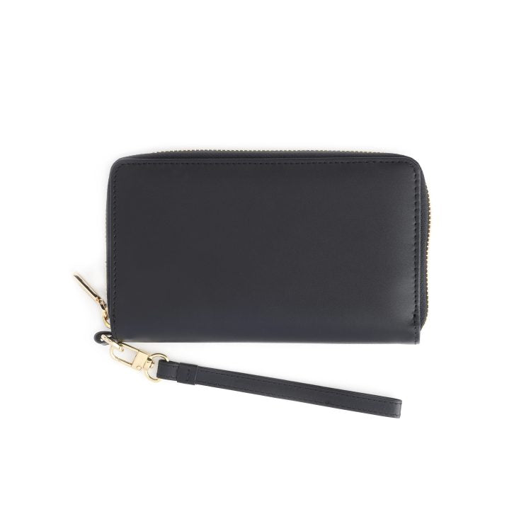 Multi-Slot Zip-Around Leather Wristlet Wallet