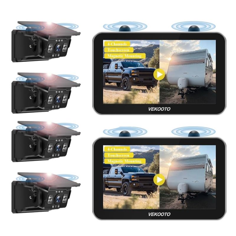 VK7Pro 2 Magnetic Solar Wireless Backup Camera with 7'' IPS Touchscreen